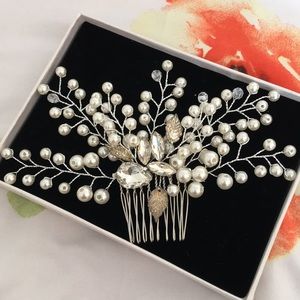 Pearl and Crystal Hair Comb
